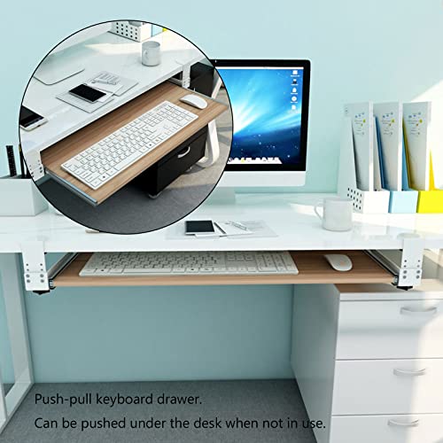 Verstellbare Tastatur- und Maus-Plattform mit Klemme, Schiebeablage für Schreibtisch, Schwarz (30 x 55 cm) – perfekt für Heimbüro und Gaming-Setup Bild 5