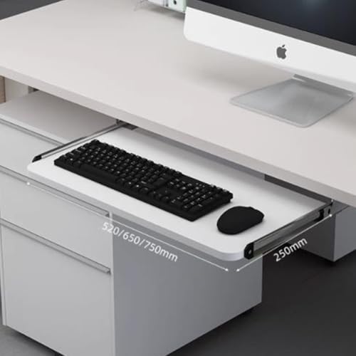 Tastatur- und Maus-Plattform für Untertisch-Tastatur mit Schienen, Computertastatur-Unterstützungsablage, platzsparendes Design für Home Office und Gaming Bild 6