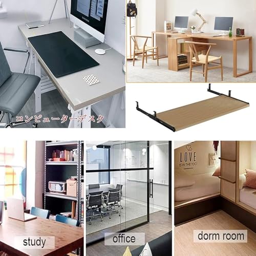 Tastatur- und Maus-Plattform für Untertisch-Tastatur mit Schienen, Computertastatur-Unterstützungsablage, platzsparendes Design für Home Office und Gaming Bild 7