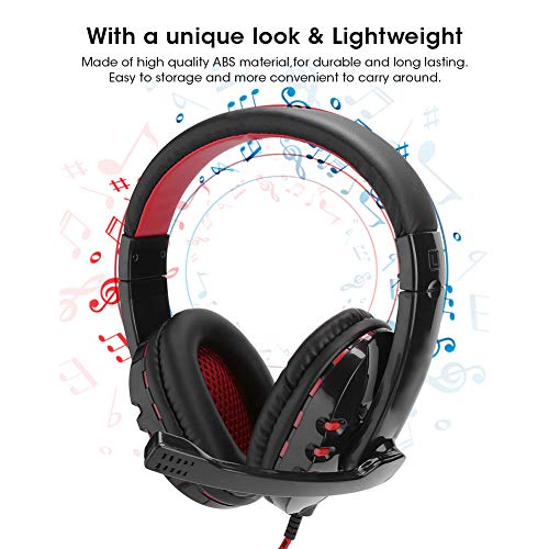 Präzises Gaming-Headset, Kabelgebundener Over-Ear-Kopfhörer mit LED-Mikrofon für, One, PC, Mobiler, Leichter Stereo-Kopfhörer für Komfortable Lange Gaming-Sessions Bild 3