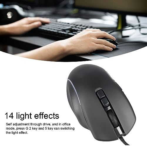 Cryfokt 10-Tasten-RGB-Gaming-Maus, Kabelgebunden, 6 DPI, Computer-Gamer-Maus mit Bequemem Griff für Büroangestellte (1) Bild 5