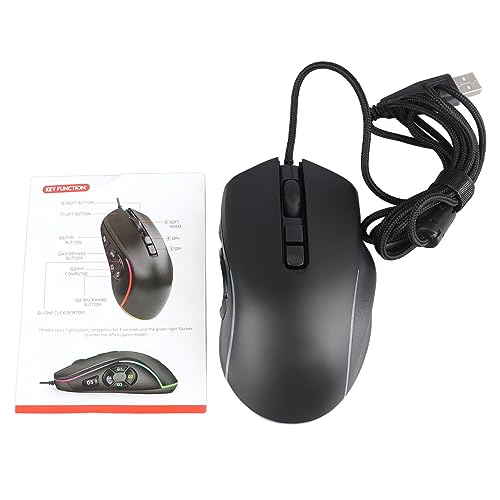 Cryfokt 10-Tasten-RGB-Gaming-Maus, Kabelgebunden, 6 DPI, Computer-Gamer-Maus mit Bequemem Griff für Büroangestellte (1) Bild 6