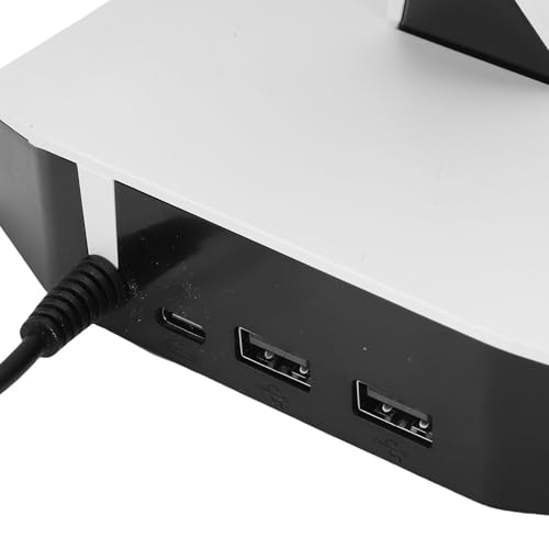 Sorandy Gaming-Headset- und Controller-Ständer, RGB-Kopfhörerhalter mit 2 USB- und Typ-C-Ladeanschlüssen, Beschwerte Basis, rutschfeste Silikonpads, Schreibtischzubehör für Heimstudio Bild 6