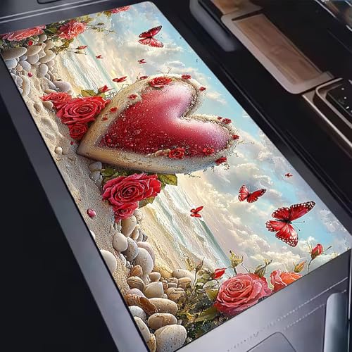 Mauspad, Mousepad XXL 1500 x 800 mm Großes Schreibtischunterlage Strand Liebe, Vernähter Rand, rutschfest Ieise Mauspad Gaming, für Gaming Büro Office Home, Mouse Pad -alle Maus Arten C0P-653 Bild 5