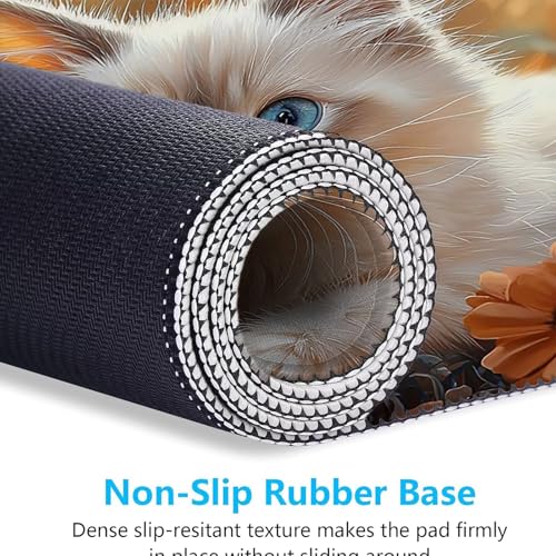 Mauspad, Mousepad XXL 1200 x 600 mm Großes Schreibtischunterlage Schmetterlingkatze, Vernähter Rand, rutschfest Ieise Mauspad Gaming, für Gaming Büro Office Home, Mouse Pad-alle Maus Arten C0P-763 Bild 3