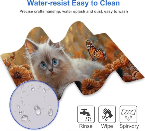 Mauspad, Mousepad XXL 1200 x 600 mm Großes Schreibtischunterlage Schmetterlingkatze, Vernähter Rand, rutschfest Ieise Mauspad Gaming, für Gaming Büro Office Home, Mouse Pad-alle Maus Arten C0P-763 Bild 4