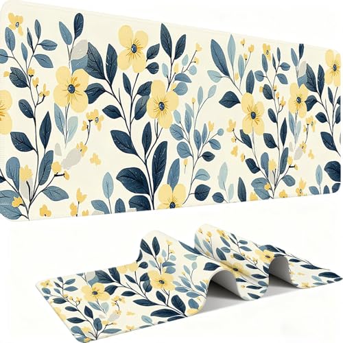 Mauspad, Mousepad XXL 1500 x 800 mm Großes Schreibtischunterlage Blumen Frühjahr, Vernähter Rand, rutschfest Ieise Mauspad Gaming, für Gaming Büro Office Home, Mouse Pad -alle Maus Arten C0P-857 Bild 1