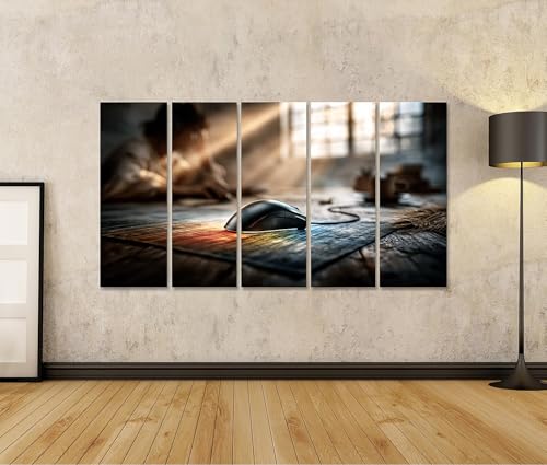 islandburner Bild auf Leinwand Faszinierende Gaming-Maus Kunst Wohnzimmer Deko für Technikliebhaber - 5-teilig XXL Bild 2