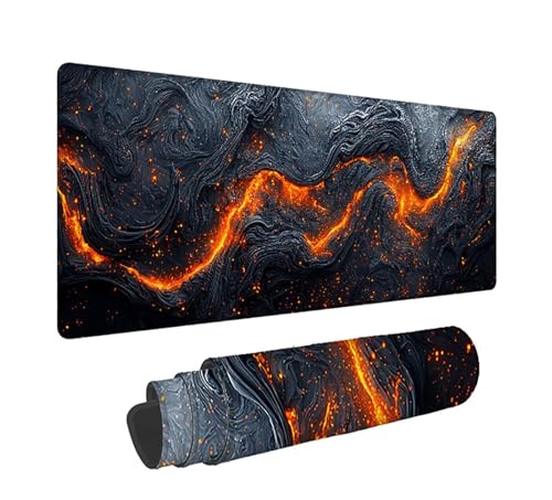 Gaming Mauspad XXL 1600x800x3mm, Landschaft Anti-Rutsch Mousepad XXL, Grau groß Schreibtischunterlage, Waschbares rutschfeste Gummibasis, Mauspad mit Nähten an Den Kanten für PC, Maus LJ-2406 Bild 1