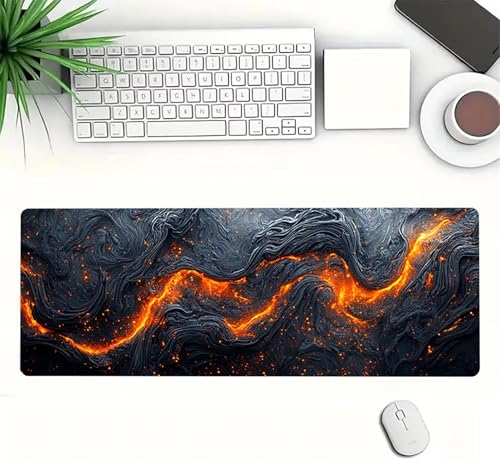 Gaming Mauspad XXL 1600x800x3mm, Landschaft Anti-Rutsch Mousepad XXL, Grau groß Schreibtischunterlage, Waschbares rutschfeste Gummibasis, Mauspad mit Nähten an Den Kanten für PC, Maus LJ-2406 Bild 3