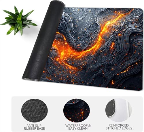 Gaming Mauspad XXL 1600x800x3mm, Landschaft Anti-Rutsch Mousepad XXL, Grau groß Schreibtischunterlage, Waschbares rutschfeste Gummibasis, Mauspad mit Nähten an Den Kanten für PC, Maus LJ-2406 Bild 4