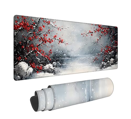 Gaming Mauspad XXL 1600x800x3mm, Japanischer Stil Anti-Rutsch Mousepad XXL, Landschaft Schreibtischunterlage, Waschbares rutschfeste Gummibasis, Mauspad mit Nähten an Den Kanten für PC, Maus LJ-2290 Bild 1