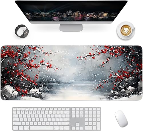 Gaming Mauspad XXL 1600x800x3mm, Japanischer Stil Anti-Rutsch Mousepad XXL, Landschaft Schreibtischunterlage, Waschbares rutschfeste Gummibasis, Mauspad mit Nähten an Den Kanten für PC, Maus LJ-2290 Bild 2