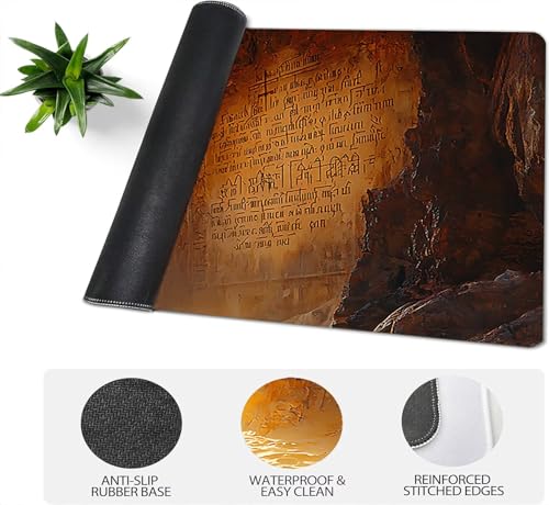 Gaming Mauspad XXL 1600x800x3mm, Löwe Anti-Rutsch Mousepad XXL, Landschaft groß Schreibtischunterlage, Waschbares rutschfeste Gummibasis, Mauspad mit Nähten an Den Kanten für PC, Maus LJ-2504 Bild 4