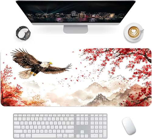 Gaming Mauspad XXL 1600x800x3mm, Adler Anti-Rutsch Mousepad XXL, Landschaft groß Schreibtischunterlage, Waschbares rutschfeste Gummibasis, Mauspad mit Nähten an Den Kanten für PC, Maus LJ-2300 Bild 2