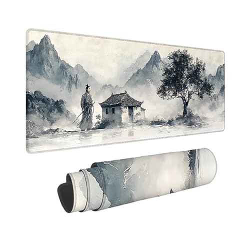 Gaming Mauspad XXL 1000x500x3mm, Japanischer Stil Anti-Rutsch Mousepad XXL, Landschaft Schreibtischunterlage, Waschbares rutschfeste Gummibasis, Mauspad mit Nähten an Den Kanten für PC, Maus LJ-2294 Bild 1