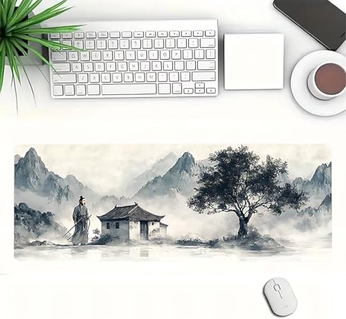 Gaming Mauspad XXL 1000x500x3mm, Japanischer Stil Anti-Rutsch Mousepad XXL, Landschaft Schreibtischunterlage, Waschbares rutschfeste Gummibasis, Mauspad mit Nähten an Den Kanten für PC, Maus LJ-2294 Bild 3