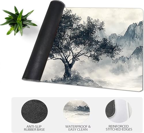 Gaming Mauspad XXL 1000x500x3mm, Japanischer Stil Anti-Rutsch Mousepad XXL, Landschaft Schreibtischunterlage, Waschbares rutschfeste Gummibasis, Mauspad mit Nähten an Den Kanten für PC, Maus LJ-2294 Bild 4