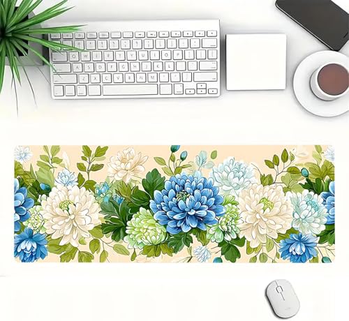 Gaming Mauspad XXL 1600x800x3mm, Blume Anti-Rutsch Mousepad XXL, Pflanzen groß Schreibtischunterlage, Waschbares rutschfeste Gummibasis, Mauspad mit Nähten an Den Kanten für PC, Maus LJ-2480 Bild 3