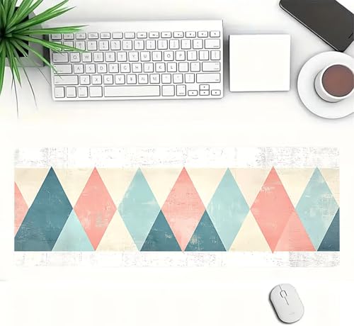 Gaming Mauspad XXL 1600x800x3mm, Geometrie Anti-Rutsch Mousepad XXL, Weiß groß Schreibtischunterlage, Waschbares rutschfeste Gummibasis, Mauspad mit Nähten an Den Kanten für PC, Maus LJ-2148 Bild 3