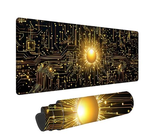 Gaming Mauspad XXL 1600x800x3mm, Sonne Anti-Rutsch Mousepad XXL, Schwarz groß Schreibtischunterlage, Waschbares rutschfeste Gummibasis, Mauspad mit Nähten an Den Kanten für PC, Maus LJ-2308 Bild 1