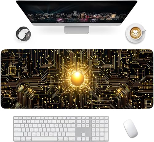 Gaming Mauspad XXL 1600x800x3mm, Sonne Anti-Rutsch Mousepad XXL, Schwarz groß Schreibtischunterlage, Waschbares rutschfeste Gummibasis, Mauspad mit Nähten an Den Kanten für PC, Maus LJ-2308 Bild 2