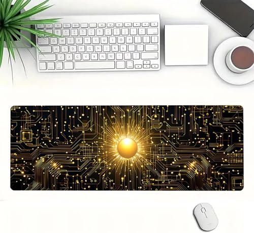 Gaming Mauspad XXL 1600x800x3mm, Sonne Anti-Rutsch Mousepad XXL, Schwarz groß Schreibtischunterlage, Waschbares rutschfeste Gummibasis, Mauspad mit Nähten an Den Kanten für PC, Maus LJ-2308 Bild 3