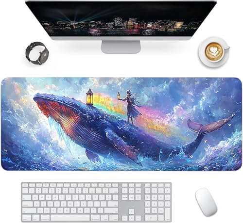 Gaming Mauspad XXL 1600x800x3mm, Tiere Anti-Rutsch Mousepad XXL, Landschaft groß Schreibtischunterlage, Waschbares rutschfeste Gummibasis, Mauspad mit Nähten an Den Kanten für PC, Maus LJ-2358 Bild 2