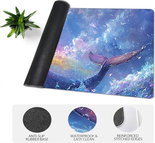 Gaming Mauspad XXL 1600x800x3mm, Tiere Anti-Rutsch Mousepad XXL, Landschaft groß Schreibtischunterlage, Waschbares rutschfeste Gummibasis, Mauspad mit Nähten an Den Kanten für PC, Maus LJ-2358 Bild 4
