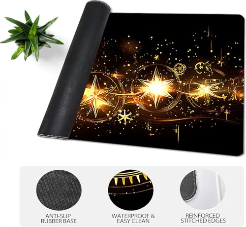 Gaming Mauspad XXL 1600x800x3mm, Mond Anti-Rutsch Mousepad XXL, Schwarz groß Schreibtischunterlage, Waschbares rutschfeste Gummibasis, Mauspad mit Nähten an Den Kanten für PC, Maus LJ-1996 Bild 4