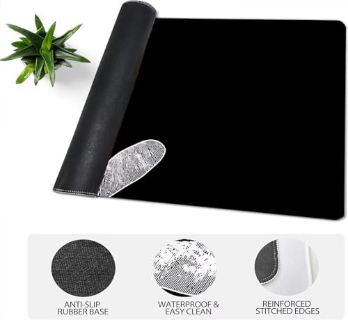 Gaming Mauspad XXL 1600x800x3mm, Einfach Anti-Rutsch Mousepad XXL, Schwarz groß Schreibtischunterlage, Waschbares rutschfeste Gummibasis, Mauspad mit Nähten an Den Kanten für PC, Maus LJ-2624 Bild 4