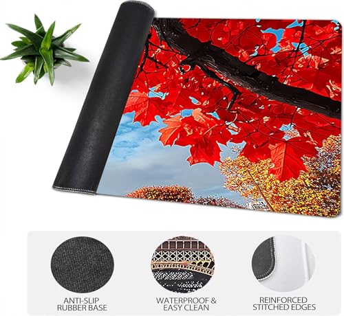 Gaming Mauspad XXL 1600x800x3mm, Paris Anti-Rutsch Mousepad XXL, Landschaft groß Schreibtischunterlage, Waschbares rutschfeste Gummibasis, Mauspad mit Nähten an Den Kanten für PC, Maus LJ-2140 Bild 4