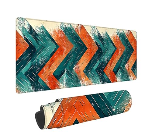 Gaming Mauspad XXL 1600x800x3mm, Blau Anti-Rutsch Mousepad XXL, Orange Farbe groß Schreibtischunterlage, Waschbares rutschfeste Gummibasis, Mauspad mit Nähten an Den Kanten für PC, Maus LJ-2246 Bild 1