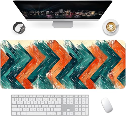 Gaming Mauspad XXL 1600x800x3mm, Blau Anti-Rutsch Mousepad XXL, Orange Farbe groß Schreibtischunterlage, Waschbares rutschfeste Gummibasis, Mauspad mit Nähten an Den Kanten für PC, Maus LJ-2246 Bild 2