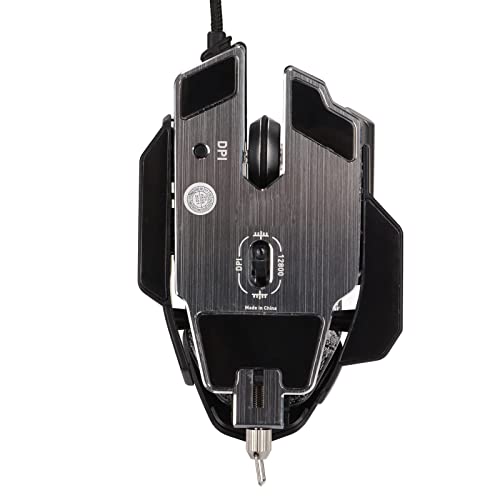 Mechanische Maus, kabelgebundene Gaming-Maus mit 12.800 DPI, einziehbares ergonomisches Design, RGB-Wasserkühlungsbeleuchtung, 6D-Tasten-USB-Computermaus für PC-Gamer Bild 3