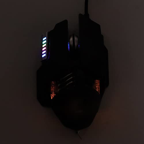 Mechanische Maus, kabelgebundene Gaming-Maus mit 12.800 DPI, einziehbares ergonomisches Design, RGB-Wasserkühlungsbeleuchtung, 6D-Tasten-USB-Computermaus für PC-Gamer Bild 5