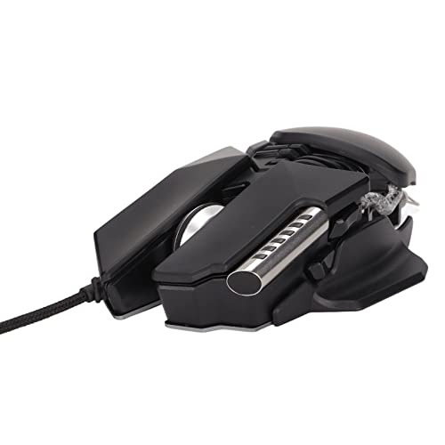 Mechanische Maus, kabelgebundene Gaming-Maus mit 12.800 DPI, einziehbares ergonomisches Design, RGB-Wasserkühlungsbeleuchtung, 6D-Tasten-USB-Computermaus für PC-Gamer Bild 7