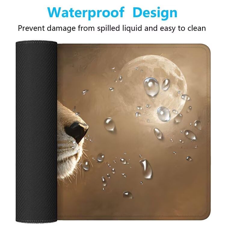 Gaming Mauspad XXL, Mousepad 1000 x 500 x 4 mm, braun Leopard Maus pad,Vernähte Kanten WassXerdicht Anti-Rutsch Verbessert Präzision und Geschwindigkei,Großer Erweiterter Schreibtisch Schutz 0A0-404 Bild 5