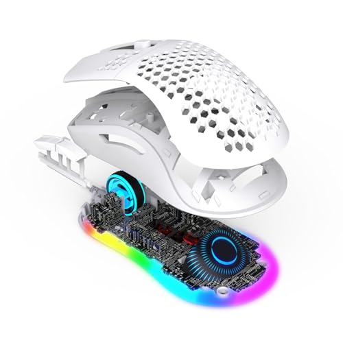 RGB-Gaming-Maus mit Makroprogrammierung, 6 Einstellbare DPI Bis zu 8000, 6 RGB-Beleuchtungsmodi, Programmierbare Tasten mit 20 Millionen Klicks, Ergonomisches Design für (White) Bild 1