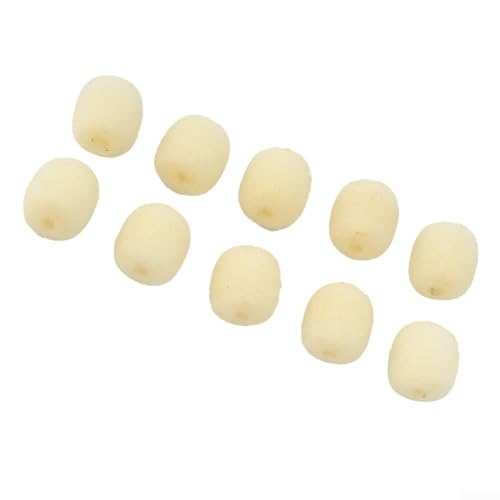 Mikrofon-Schaumstoff-Windschutz für Gaming-Headsets, 2 mm Innendurchmesser, weich, hohe Elastizität, Geräuschreduzierung, für Innen- und Außenbereich, Beige, 10 Stück Bild 7