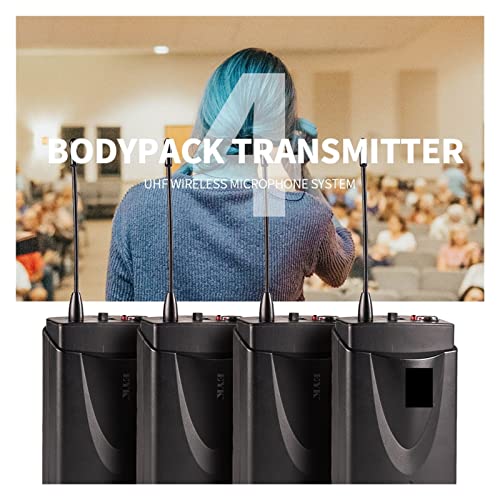 Audiomixer, Tragbare professionelle 4 Kanäle for drahtlose Mikrofonsysteme Uhf Bodypack -Sender -Headset Revers Church Mic Bild 3
