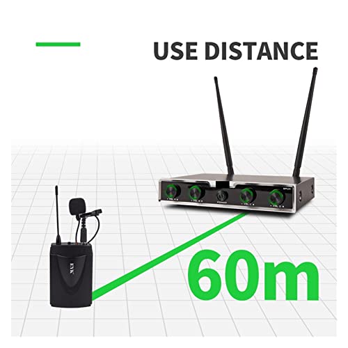 Audiomixer, Tragbare professionelle 4 Kanäle for drahtlose Mikrofonsysteme Uhf Bodypack -Sender -Headset Revers Church Mic Bild 5