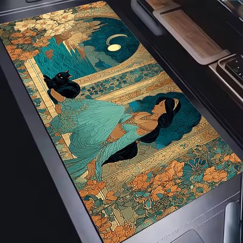 Mauspad, Mousepad XXL 1500 x 800 mm Großes Schreibtischunterlage Landschaft Frau, Vernähter Rand, rutschfest Ieise Mauspad Gaming, für Gaming Büro Office Home, Mouse Pad -alle Maus Arten C0P-965 Bild 5