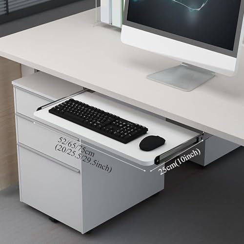 Ergon Tastaturablage, ausziehbare Maus-Plattform für Heimbüro und Gaming, verstellbare schwarze Tastaturhalterung (52 x 24 cm), platzsparende Lösung Bild 2