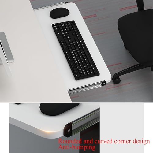 Tastaturablage, ausziehbare Maus-Plattform für Heimbüro und Gaming, Weiß, 65 x 24 cm, ergonomisches platzsparendes Design für komfortables Tippen Bild 5