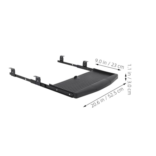 Verstellbares Tastatur- und Maus-Tablett, 35 mm breite Schiene, ergonomischer schwarzer Schreibtisch für Büro, effiziente Arbeitsplatzlösung für Gaming und Arbeiten Bild 3