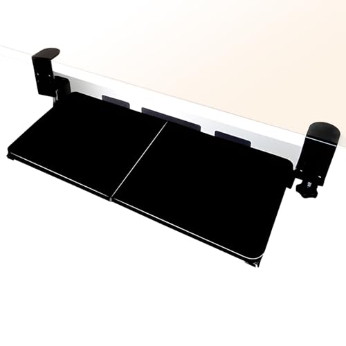 74,9 cm Untertisch-Tastaturablage, verstellbare ausziehbare Tastatur und Maus, platzsparendes C-Klemm-Design, ideal für Heimbüro und Gaming (schwarz) Bild 1