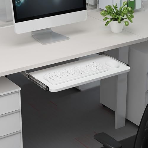 Tastaturablage, ausziehbare Maus-Plattform für Heimbüro und Gaming, verstellbare schwarze Tastaturablage (52 x 24 cm) – verbessert den Arbeitsplatz Bild 3