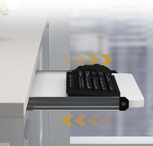 Tastaturablage, ausziehbare Maus-Plattform für Heimbüro und Gaming, verstellbare schwarze Tastaturablage (52 x 24 cm) – verbessert den Arbeitsplatz Bild 4
