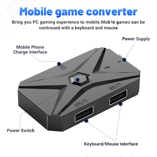 Gaming-Tastatur-Maus-Konverter, Tragbarer Tastatur- und Maus-Mobilspielkonverter für Telefon-Tablet-E-Sport, Plug-and-Play Bild 4